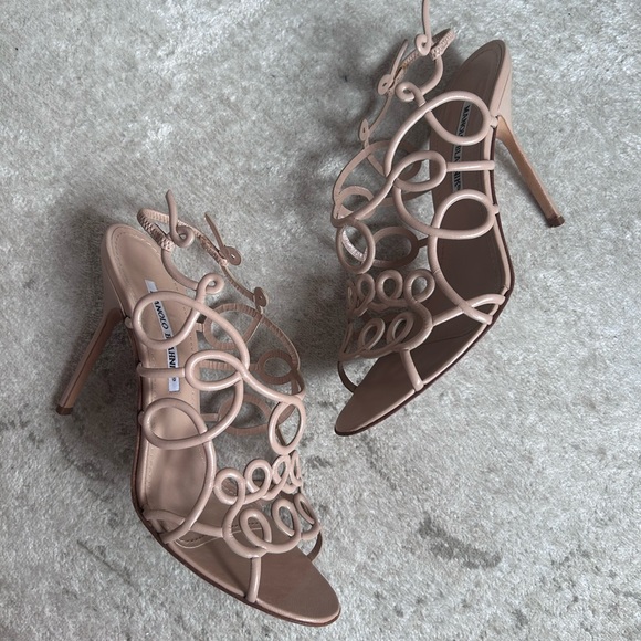 Manolo Blahnik Beige Strappy Heels - Picture 4 of 6
